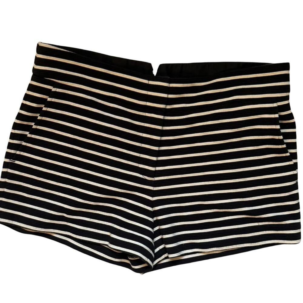 BCBGMaxAzria Black and White Striped Women's Shorts - Size M